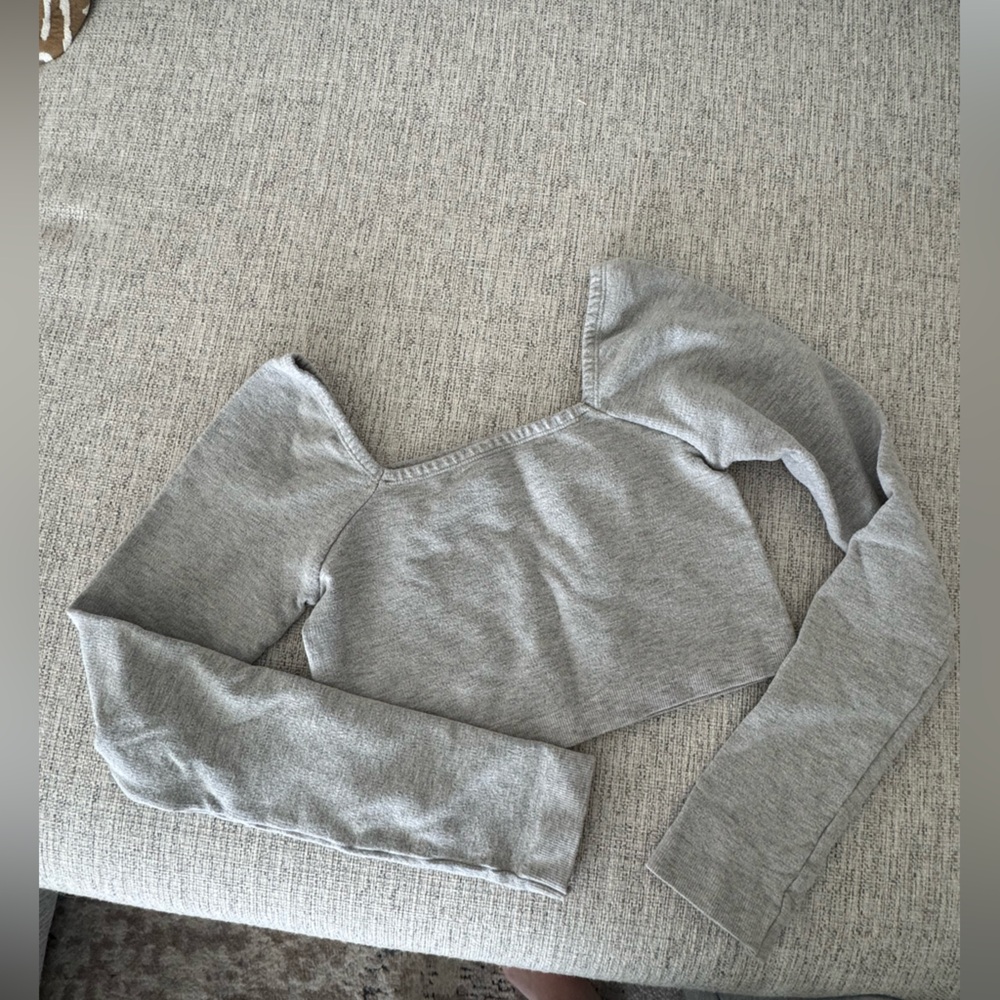 Gray Ribbed crop top